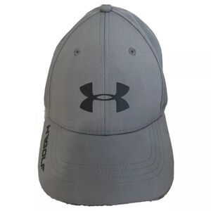 UNDER ARMOUR FITTED GOLF BASEBALL CAP GRAY/BLACK STRETCH M/L